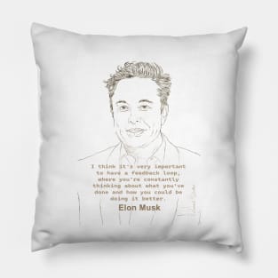 Inspiring Quotes, motivational poster, Famous Quotes Print, Role model, the Elon Musk T-Shirt Pillow