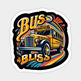 Vintage School Bus, Bus Bliss Magnet