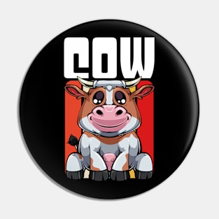 Cow - Cute Retro Style Kawaii Cattle Pin