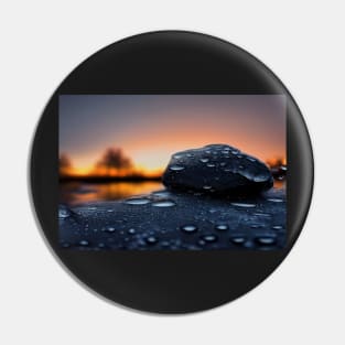 Rock With Raindrops,In The Sunset, Macro Background, Close-up Pin