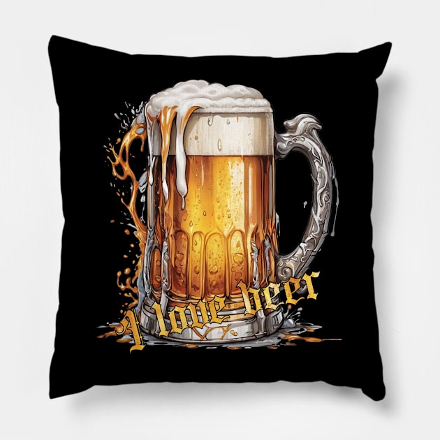 Mug Beers - I love beer Pillow by T-Shirt Paradise