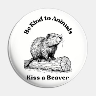 cute beaver, funny beaver, funny beaver gifts, funny beaver shirts, beaver Pin