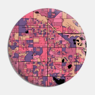 Fort Collins Map Pattern in Purple & Pink Pin