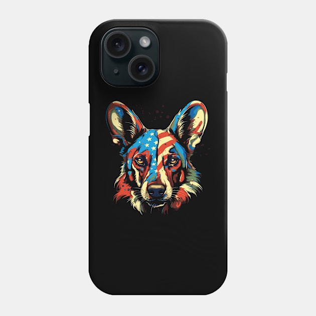 Patriotic African Wild Dog Phone Case by JH Mart