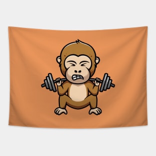 Cute Monkey Workout Tapestry