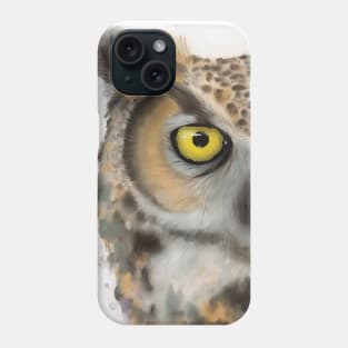 Owl watercolor portrait Phone Case