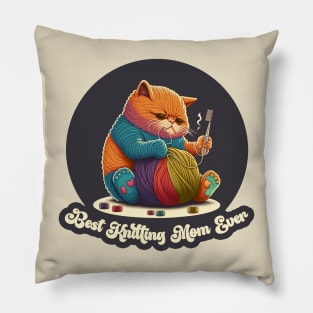 Best Knitting Mom Ever Cat #4 Pillow