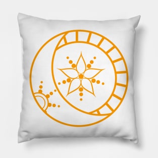 Sun Flower and Crescent Moon Burst Pillow