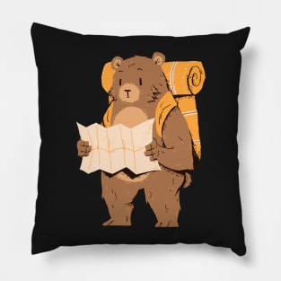 A Skeptical traveller Bear Pillow