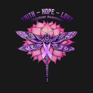 Butterfly Faith Hope Love Alzheimer Awareness Gift T-Shirt