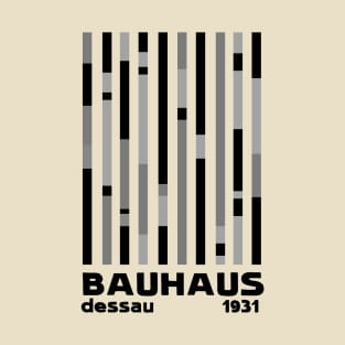 Bauhaus Dessau 1931 Modernist Homage Black Gray Monochrome T-Shirt