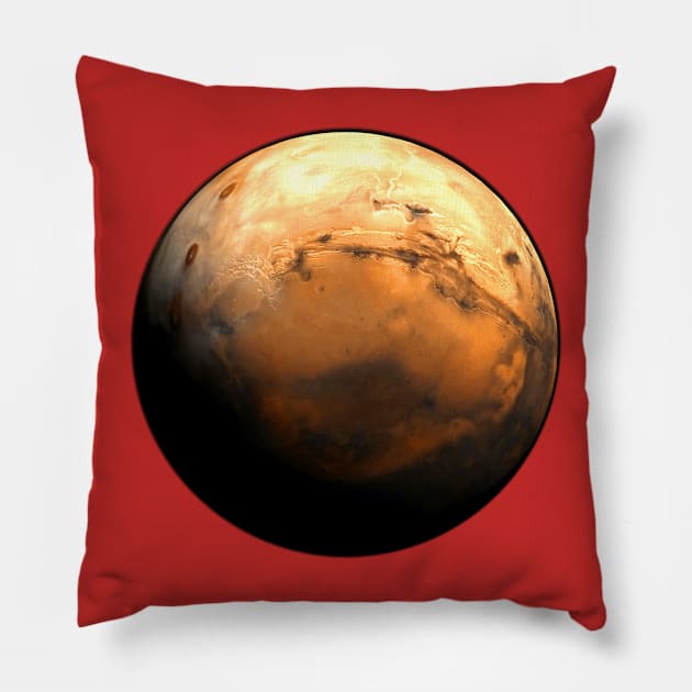 Mars Globe Rendering (based on real photo) Pillow by SPACE ART & NATURE SHIRTS 