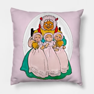 Grandma and grandchildren triplets Pillow