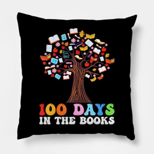 100 Days In The Books Reading Teacher 100Th Day Of School Pillow