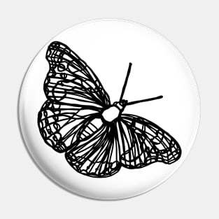 Butterfly line art black, no background Pin