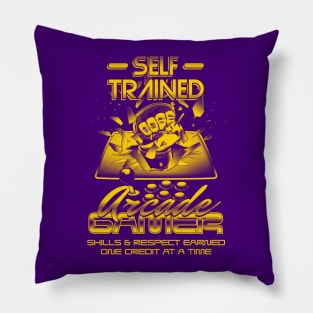 Self Trained Arcade Gamer (Yellow) Pillow