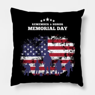 Red and Blue Patriotic Memorial Day Pillow