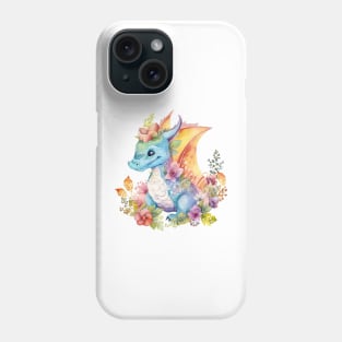 Cute Spring Flower Dragon Watercolor Phone Case