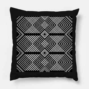 Black and white geometric square pattern Pillow