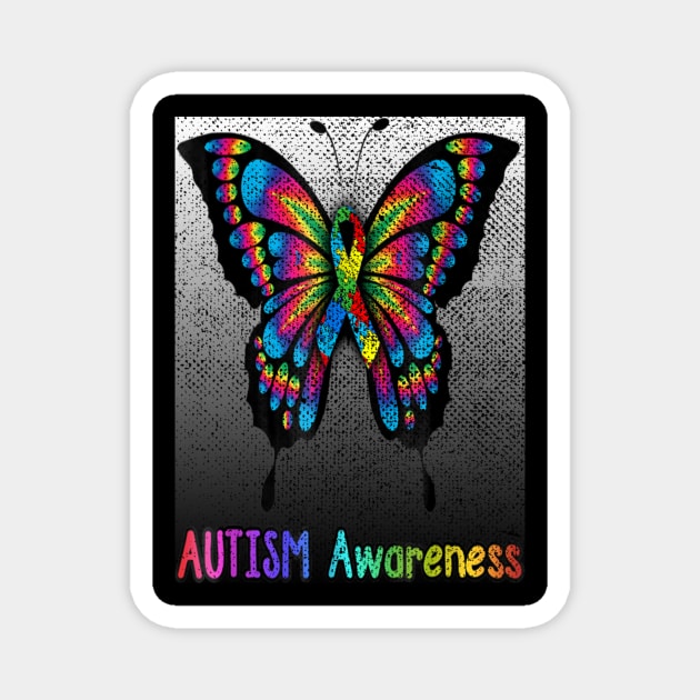 Autism Awareness T-ShirtColorful Butterfly Autism Awareness T-Shirt_by Magnet by VinitaHilliard