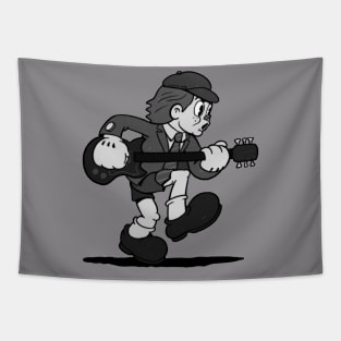 Angus Youthful rock star in 1930s rubberhose cartoon cuphead style Tapestry