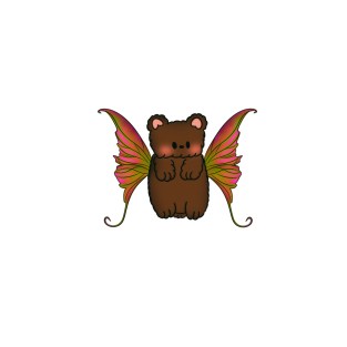 Fairy Bear with orange,pink and green wings T-Shirt