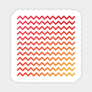 Chevron Stripes Warm Red Orange and Yellow Gradient Magnet