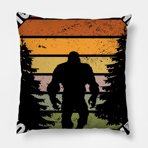 Bigfoot Saw Me But Nobody Believes Him Pillow by 5StarDesigns