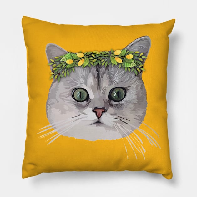 Flower Cat Pillow by thedailysoe