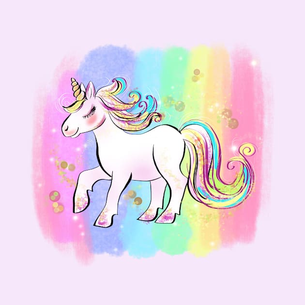 fairy unicorn with rainbow by sonaart