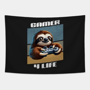 Sloth gamer 4 life pro player Tapestry