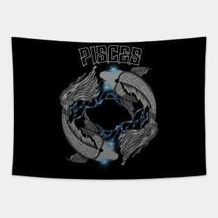 Lightning Pisces (Blue) Tapestry