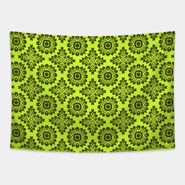 Flower ornament baroque 21102020 yellow Tapestry by pASob