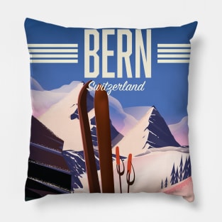 Bern switzerland ski poster Pillow