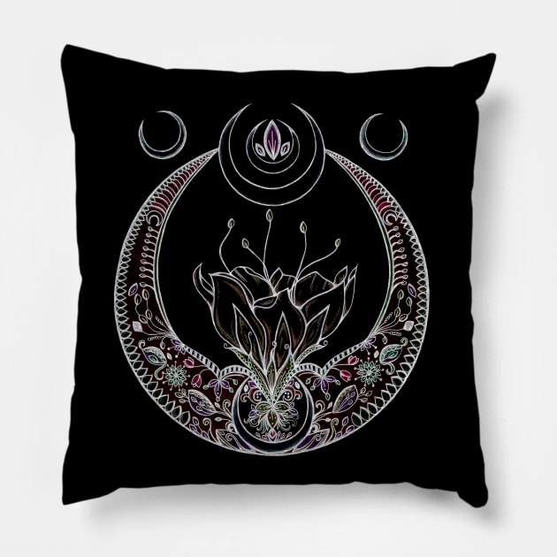 Moon Flower at Midnight in Pastel Pillow by NicoleWhelan