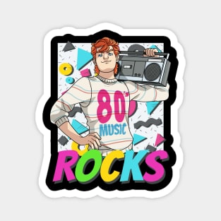 80's Music Rocks Eighties Lover Nostalgia Boombox Magnet