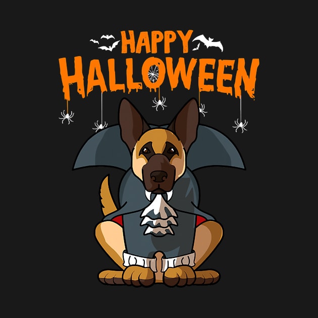 German Shepherd Dog Happy Halloween Vampire by EmilyCharlotty