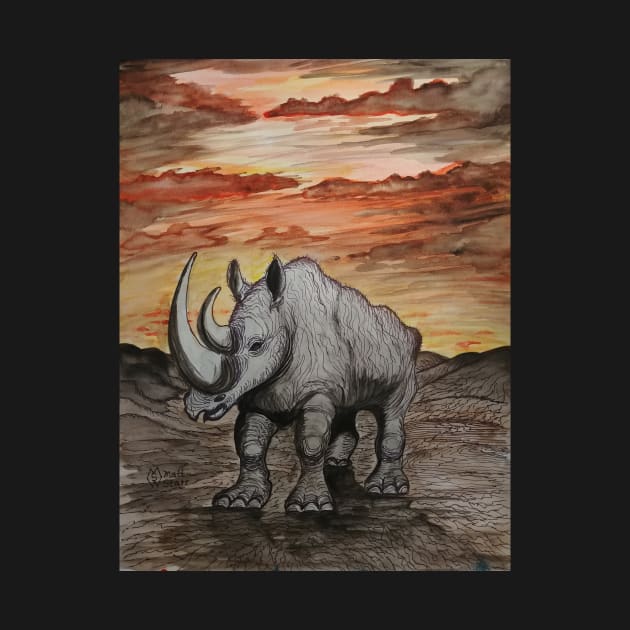 The Sun Sets on the Rhinoceros by Matt Starr Fine Art