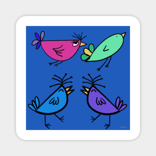 Simple Colorful Birds Magnet