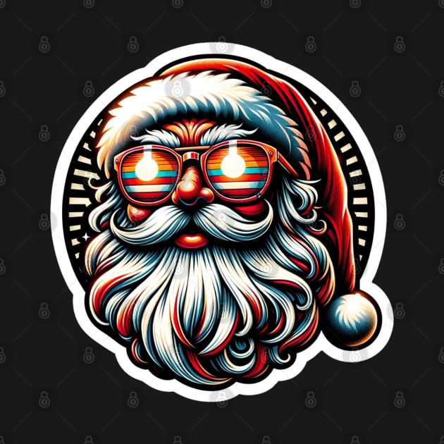 Holiday Elegance: Santa with Retro Glasses by ArtFeverShop