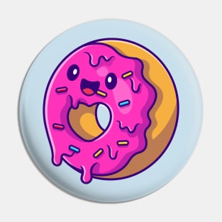 Cute Doughnut Flying Cartoon Pin