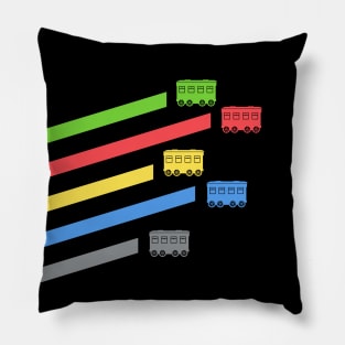 Colorful Train Rides Board Game Pillow