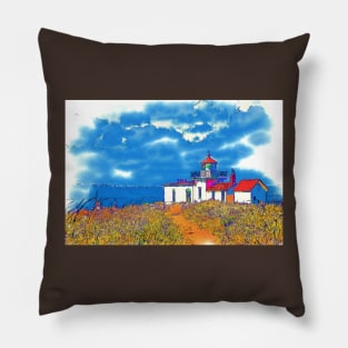 West Point In Watercolor Pillow