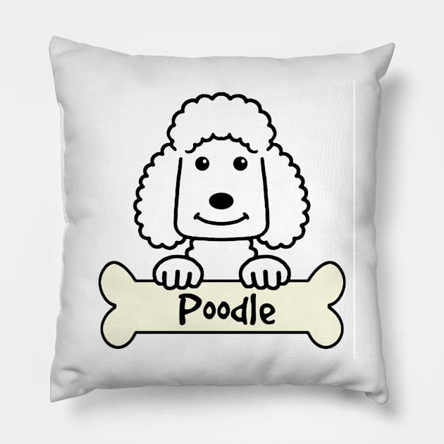 Poodle Cartoon Pillow by AnitaValle