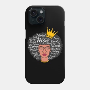 Black Mom Afro Word Art Mothers Day Gift Phone Case