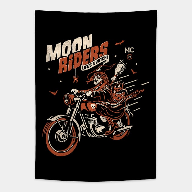 Moon Riders Tapestry by victorcalahan