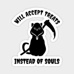 Black Cat Grim Reaper Will Accept Treats Instead of Souls Magnet