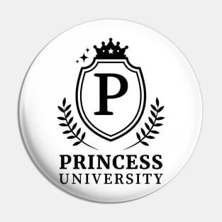 Princess University Black Outline Pin