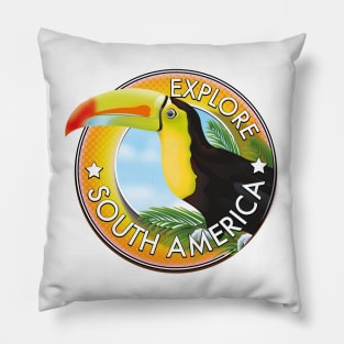 Explore South America vintage logo Pillow