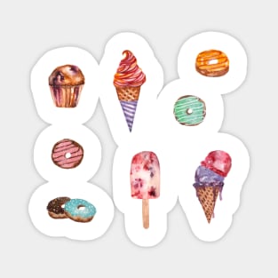 Dessert ice cream set Magnet